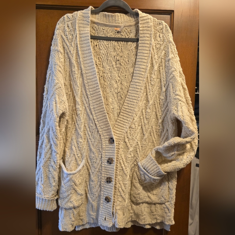 Cozy Cream Cable Knit Cardigan